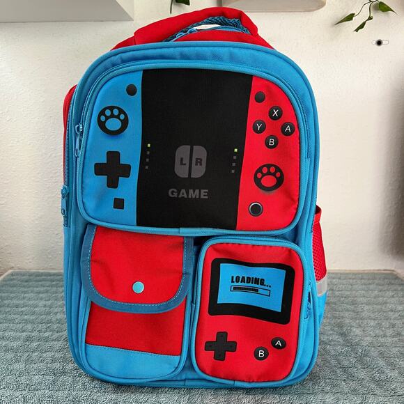 Nintendo Other - Kids Gaming Backpack Nintendo Switch Style Red Blue School Bag